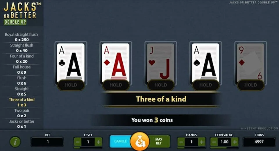 Jacks Or Better Double Up Jacks Or Better Double Up