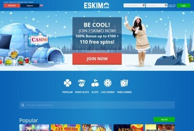 Eskimo Casino Homepage